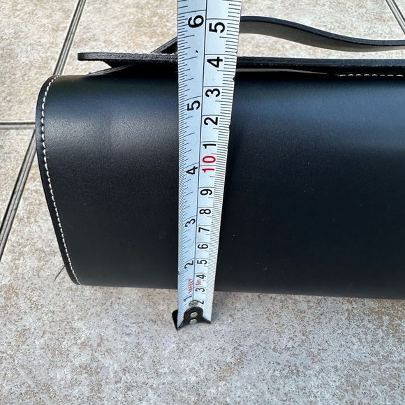 Alberta Di Canio Black Clutch with White Stitching